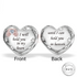 Angel Wings Heart Charm 925 Sterling Silver  I will hold you in my heart until I can hold you in heaven - fits Pandora