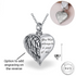 Engraved Angel Wings Ashes Urn Necklace 925 Sterling Silver self fill