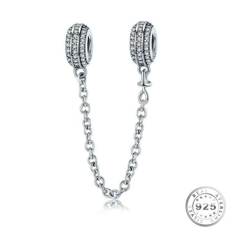 Crystal Safety Chain 925 Sterling Silver (fits Pandora)