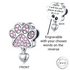 Engraved Cat / Dog Paw Pink Charm 925 Sterling Silver - Personalised ( fits Pandora )