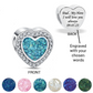 Engraved Ashes & Resin Heart Charm 925 Sterling Silver compatible with Pandora Bracelets