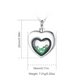 Cremation Ashes Green Crystal Heart Urn Necklace 925 Sterling Silver
