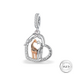 Giraffes Heart Charm 925 Sterling Silver Love You Forever (fits Pandora)