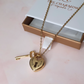 Engraved Gold Ashes Heart Padlock Urn Necklace Self Fill