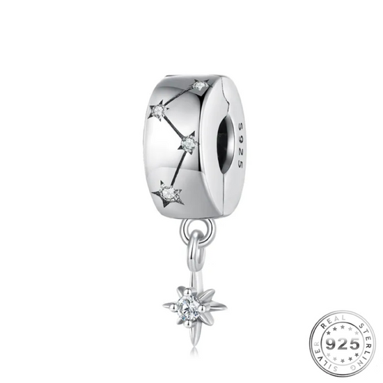 Constellation Stars Clip Stopper Charm 925 Sterling Silver fits pandora