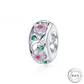 Flower Spacer Charm 925 Sterling Silver pink fits pandora