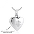 Engraved Pet Dog / Cat Cremation Ashes Paw Print Heart Necklace Silver urn memorial