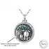 Engraved Cremation Ashes Elephant Necklace 925 Sterling Silver urn