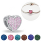 Pink Ashes & Resin Heart Charm 925 Sterling Silver (fits pandora)