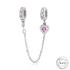 Pink Crystal Safety Chain 925 Sterling Silver ( fits pandora )