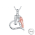 Horse & Girl Pendant Necklace 925 Sterling Silver & Rose Gold