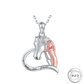 Horse & Girl Pendant Necklace 925 Sterling Silver & Rose Gold