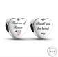 Matron of Honor Heart Charm 925 Sterling Silver (fits pandora )