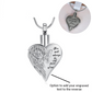 Engraved Angel Wing & Butterfly Cremation Ashes Urn Necklace Silver self fill