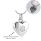 Engraved Pet Dog / Cat Cremation Ashes Paw Urn Necklace Silver self fill