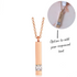 Engraved Cremation Ashes Bar Urn Necklace Rose Gold Plated  self fill