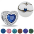 Blue Ashes & Resin Heart Charm 925 Sterling Silver (fits pandora)