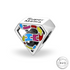 Autism Awareness Super Mama Charm 925 Sterling Silver - Puzzle ( fits pandora )