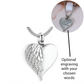 Engraved Cremation Ashes Angel Wing Heart Urn Necklace Silver  self  fill