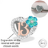 Engraved 13th Birthday Charm 925 Sterling Silver- Personalised With Your Text ( fits pandora )