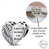 Engraved Angel Wing Charm 925 Sterling Silver- Personalised With Your Text ( fits pandora )