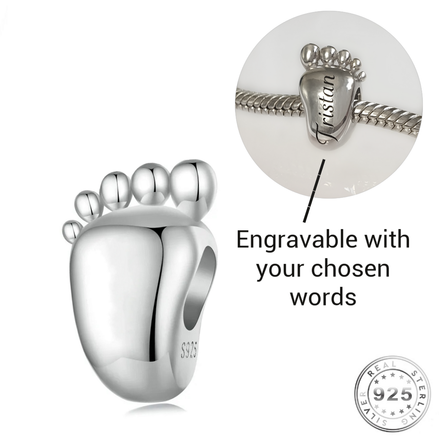 Personalised footprint pandora charm discount