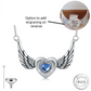 Engravable Blue Angel Wings Ashes Urn Necklace 925 Sterling Silver - Personalised self fill