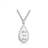 Engraved Teardrop Cremation Ashes Urn Necklace Silver memorial