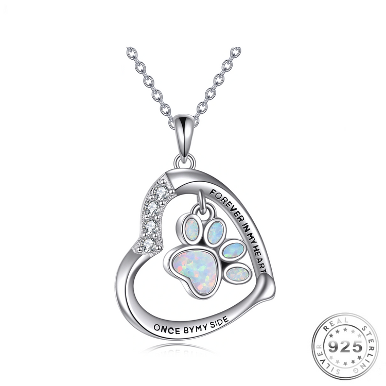 Pet Dog / Cat Cremation Ashes Urn Necklace 925 Sterling Silver & Opal