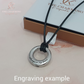 Engraved Circle Cremation Ashes Urn Necklace Silver