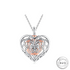 Cremation Ashes Butterfly Heart Necklace 925 Sterling Silver & Rose Gold memorial urn