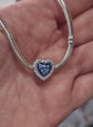 Engraved Ashes & Resin Heart Charm 925 Sterling Silver
