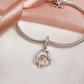 Beagle-Hund „I Love You Forever“-Charm aus 925er-Sterlingsilber und Roségold