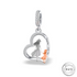 Daughter Heart Charm 925 Sterling Silver & Rose Gold fits pandora