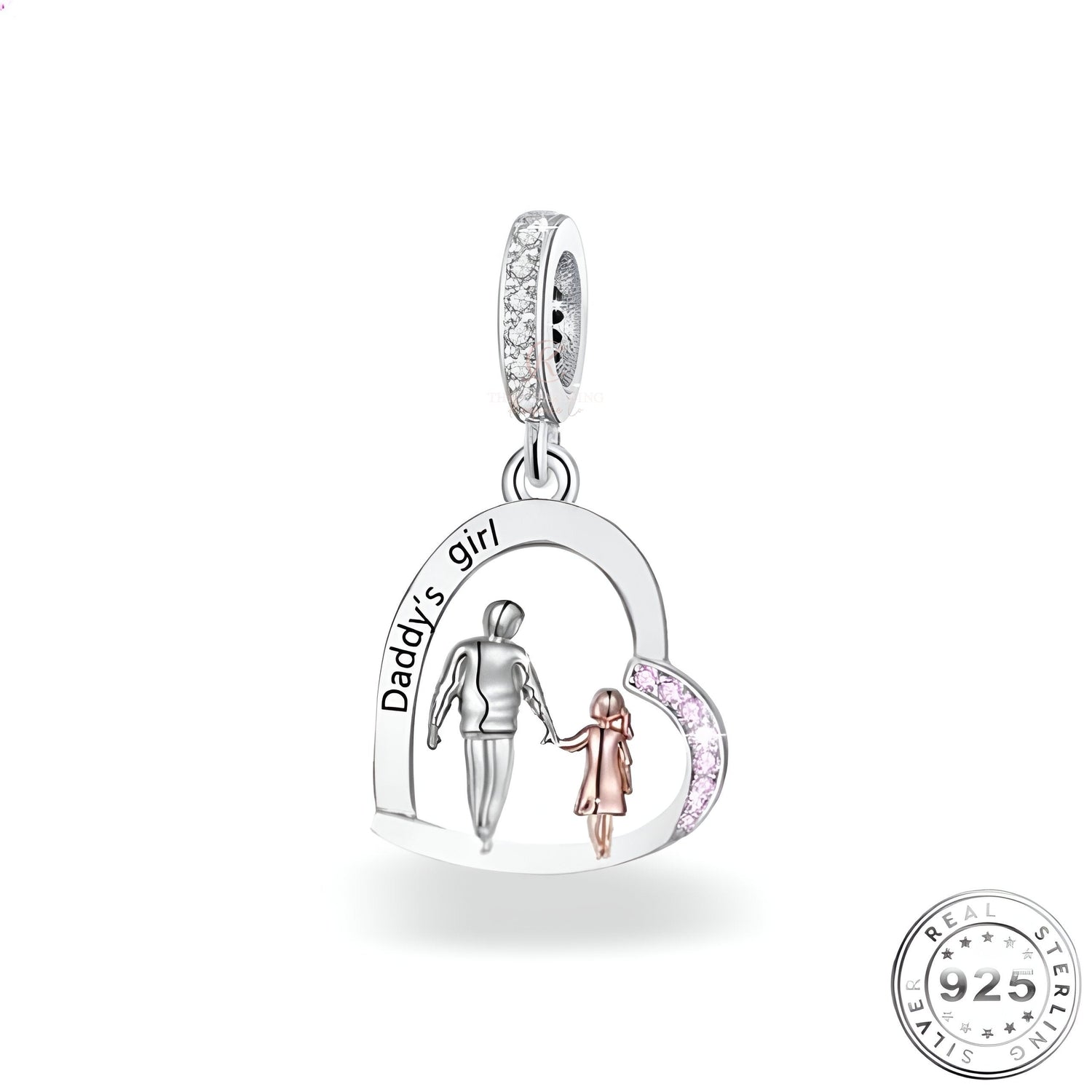 Daddys Girl Charm 925 Sterling Silver fits pandora
