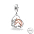 Horse Charm 925 Sterling Silver and Rose Gold fits pandora bracelets 