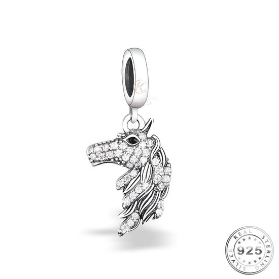 Breloque cheval en argent sterling 925