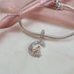 Dog & Cat in the Moon Charm 925 Sterling Silver and Rose Gold