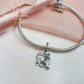 Forever In My Heart Angel Wings Charm 925 Sterling Silver - Suicide Awareness Ribbon