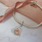 My Mother My Friend Heart Charm 925 Sterling Silver & Rose Gold