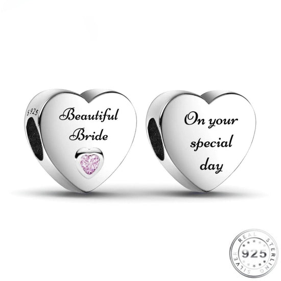 Beautiful Bride Wedding Charm 925 Sterling Silver Fits Pandora bracelets