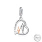 I Love You Forever Dad & Daughter Charm 925 Sterling Silver fits pandora