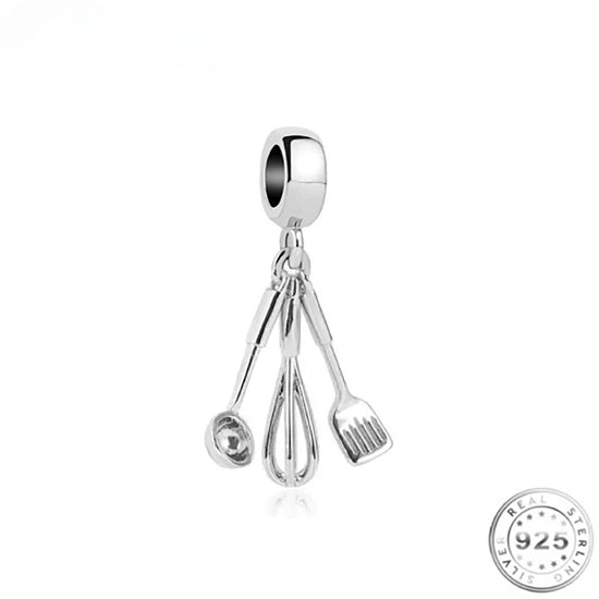 Ustensiles de cuisine Charm de cuisine en argent sterling 925