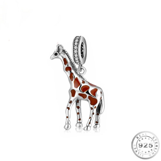 Giraffe Dangle Charm 925 Sterling Silver fits pandora