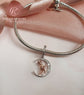 Bambi Deer in Moon Charm 925 Sterling Silver & Rose Gold