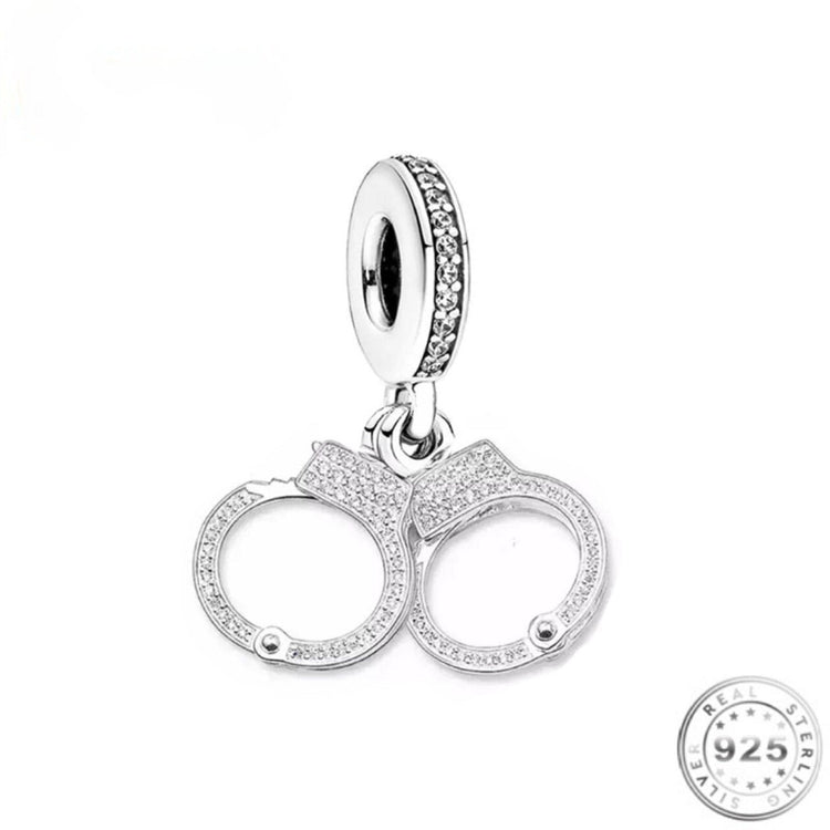 Handcuffs Charm 925 Sterling Silver POLICE FITS PANDORA