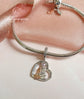 I Love You Forever Monkey Charm 925 Sterling Silver & Rose Gold