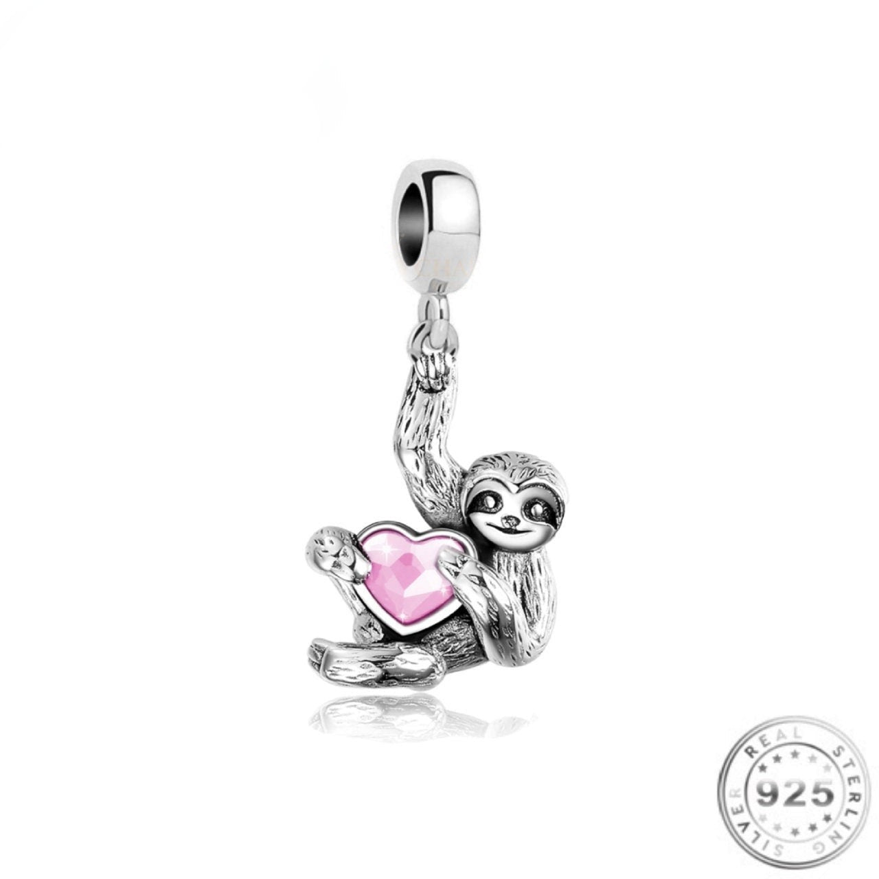 Sloth Dangle Charm 925 Sterling Silver fits pandora