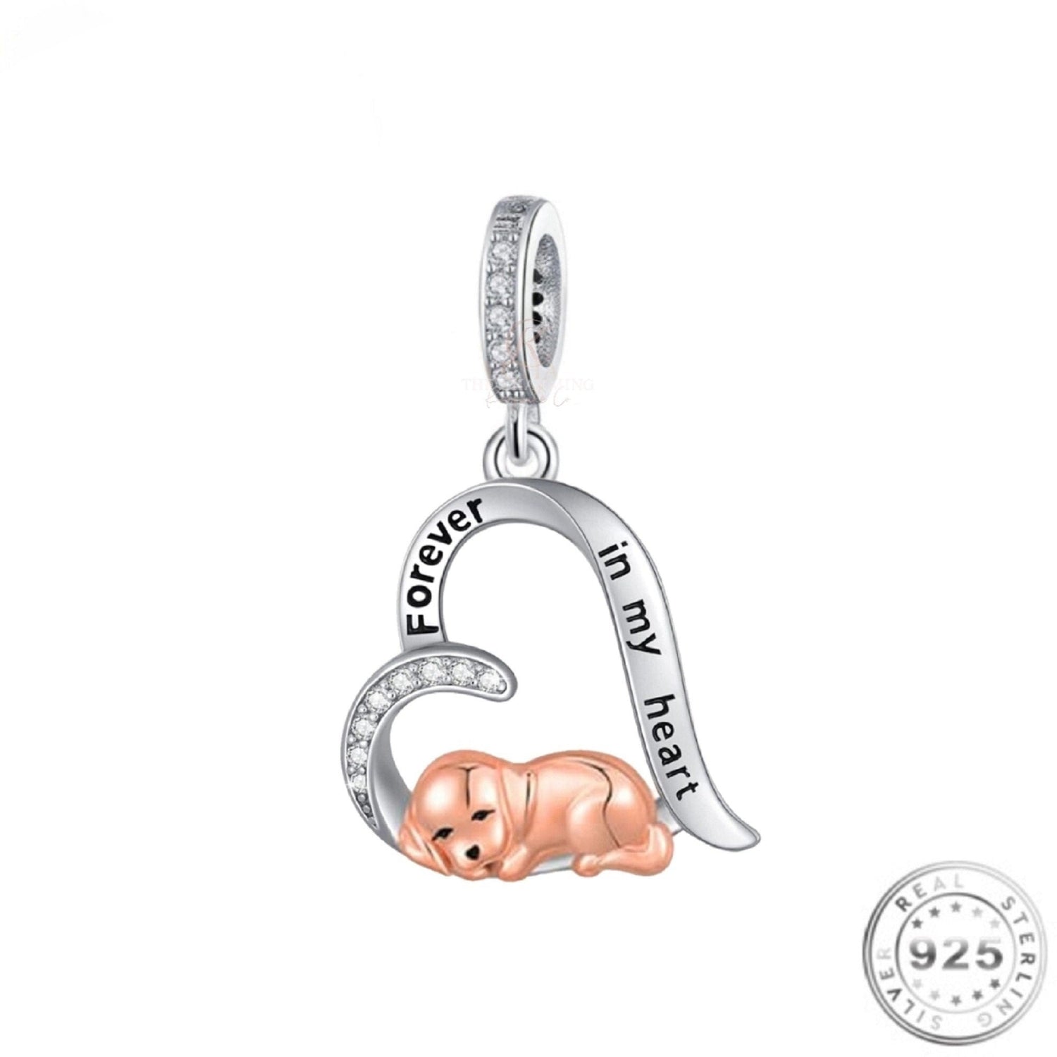 dog memorial / in memory Charm 925 Sterling Silver 