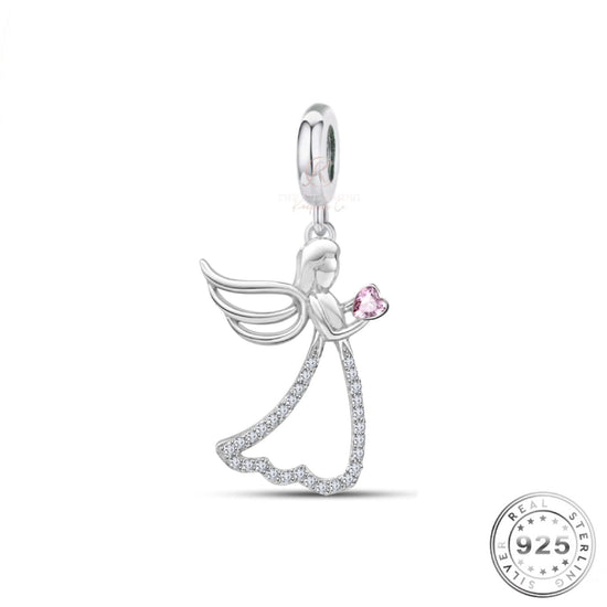 Guardian Angel Charm 925 Sterling Silver